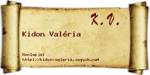 Kidon Valéria névjegykártya