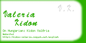 valeria kidon business card